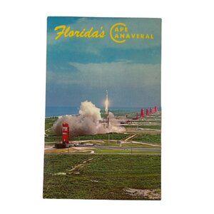 Vintage Postcard Cape Canaveral Titan Missile Launch Air Force Base Florida u